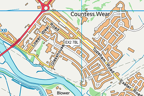 EX2 7BL map - OS VectorMap District (Ordnance Survey)