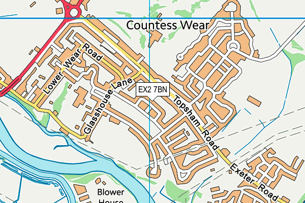 EX2 7BN map - OS VectorMap District (Ordnance Survey)