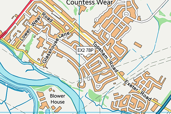 EX2 7BP map - OS VectorMap District (Ordnance Survey)