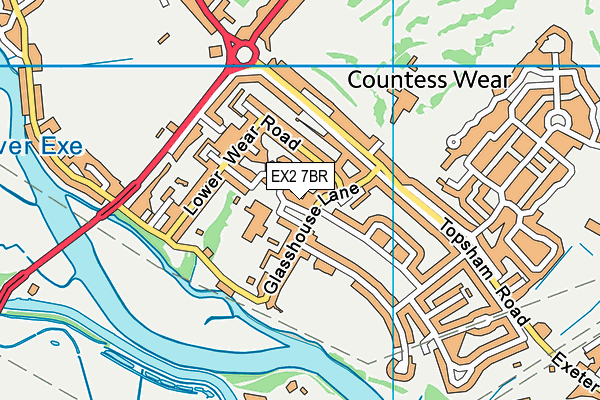 EX2 7BR map - OS VectorMap District (Ordnance Survey)
