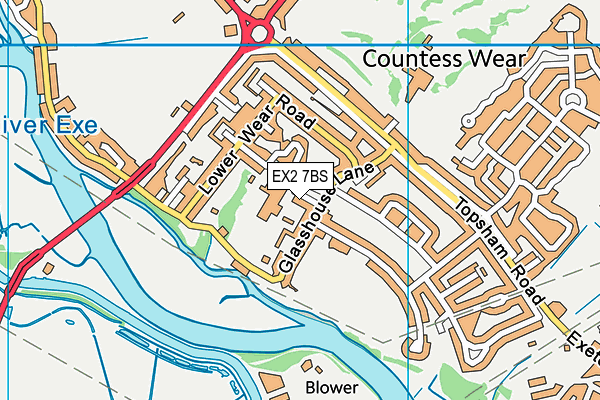 Countess Wear Community School map (EX2 7BS) - OS VectorMap District (Ordnance Survey)