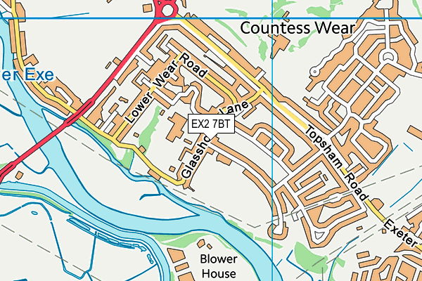 EX2 7BT map - OS VectorMap District (Ordnance Survey)