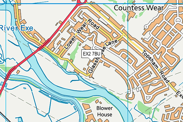 EX2 7BU map - OS VectorMap District (Ordnance Survey)