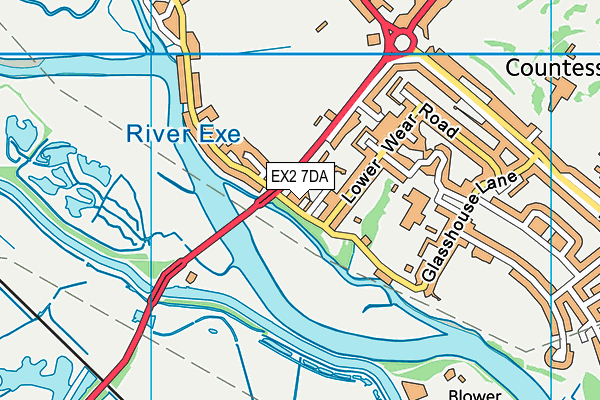 EX2 7DA map - OS VectorMap District (Ordnance Survey)