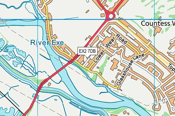 EX2 7DB map - OS VectorMap District (Ordnance Survey)