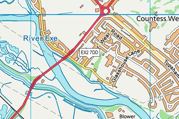 EX2 7DD map - OS VectorMap District (Ordnance Survey)