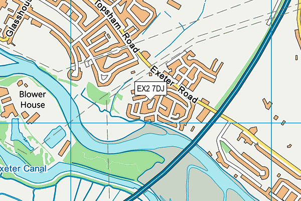 EX2 7DJ map - OS VectorMap District (Ordnance Survey)