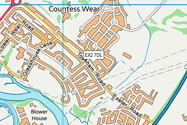 EX2 7DL map - OS VectorMap District (Ordnance Survey)