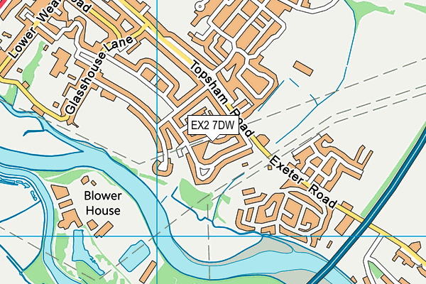 EX2 7DW map - OS VectorMap District (Ordnance Survey)