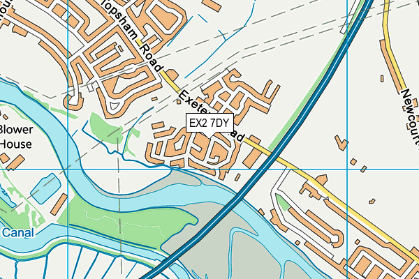 EX2 7DY map - OS VectorMap District (Ordnance Survey)