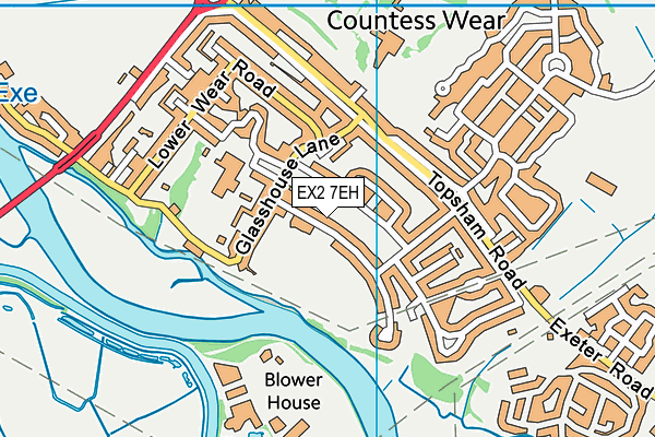 Wear Barton Road (Closed) map (EX2 7EH) - OS VectorMap District (Ordnance Survey)