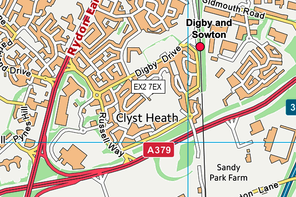 EX2 7EX map - OS VectorMap District (Ordnance Survey)