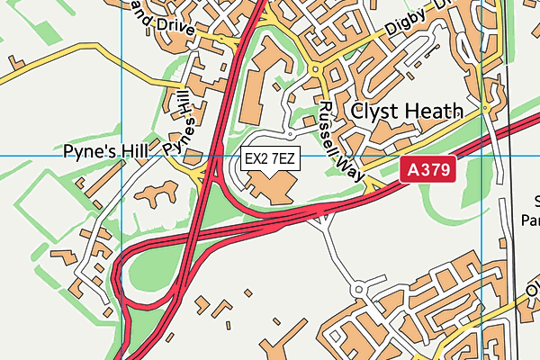 EX2 7EZ map - OS VectorMap District (Ordnance Survey)