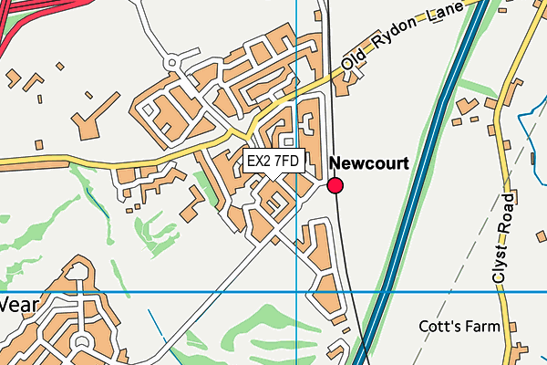 EX2 7FD map - OS VectorMap District (Ordnance Survey)