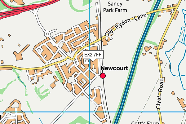 EX2 7FF map - OS VectorMap District (Ordnance Survey)