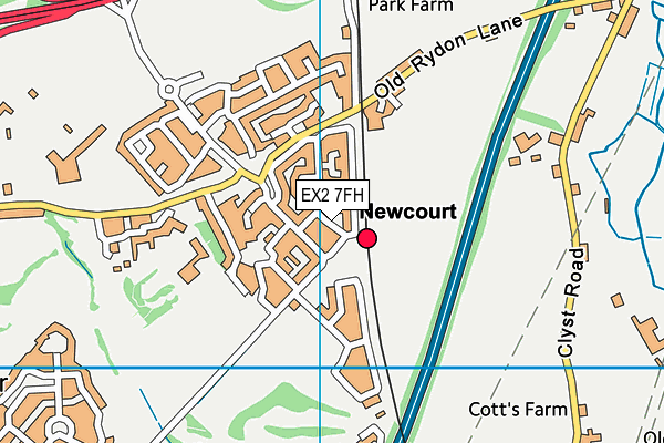 EX2 7FH map - OS VectorMap District (Ordnance Survey)