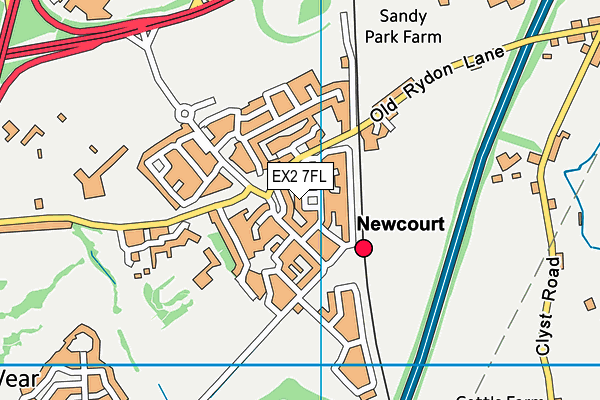 EX2 7FL map - OS VectorMap District (Ordnance Survey)