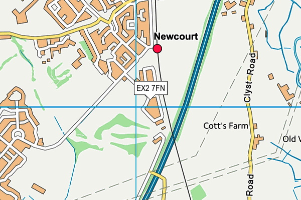 EX2 7FN map - OS VectorMap District (Ordnance Survey)