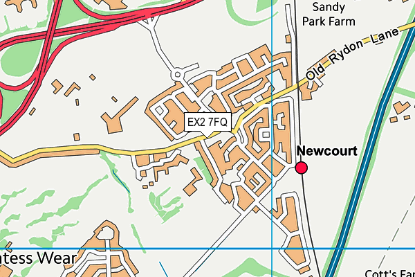 EX2 7FQ map - OS VectorMap District (Ordnance Survey)