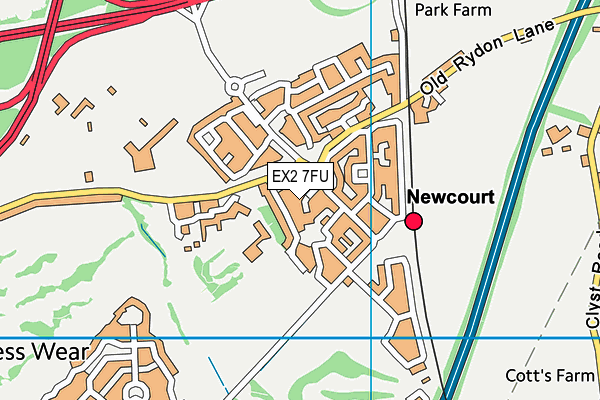 EX2 7FU map - OS VectorMap District (Ordnance Survey)