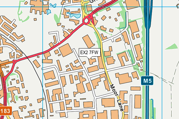 EX2 7FW map - OS VectorMap District (Ordnance Survey)