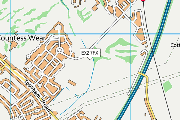 EX2 7FX map - OS VectorMap District (Ordnance Survey)