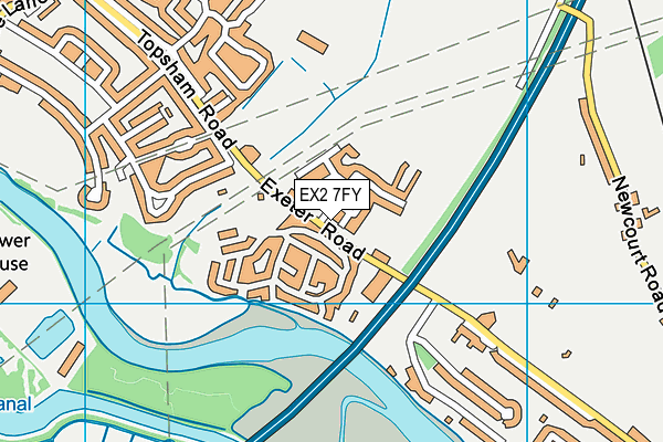 EX2 7FY map - OS VectorMap District (Ordnance Survey)