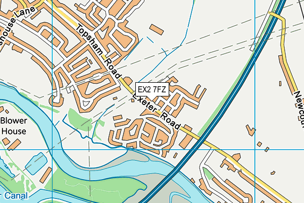 EX2 7FZ map - OS VectorMap District (Ordnance Survey)