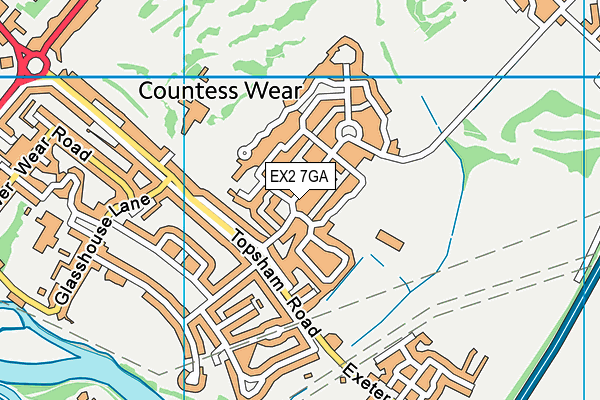 EX2 7GA map - OS VectorMap District (Ordnance Survey)