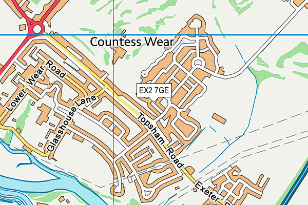 EX2 7GE map - OS VectorMap District (Ordnance Survey)