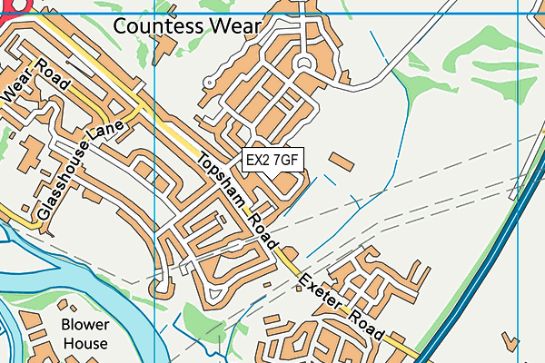 EX2 7GF map - OS VectorMap District (Ordnance Survey)