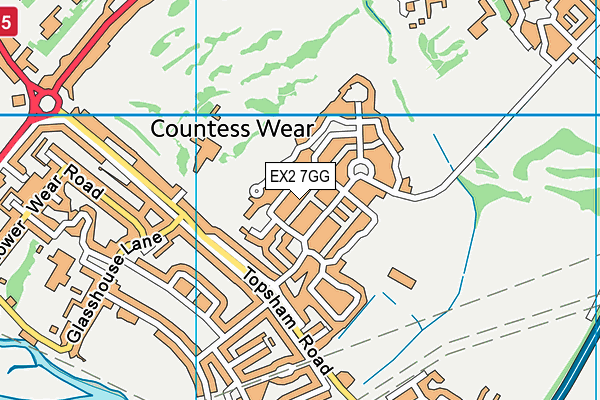 EX2 7GG map - OS VectorMap District (Ordnance Survey)