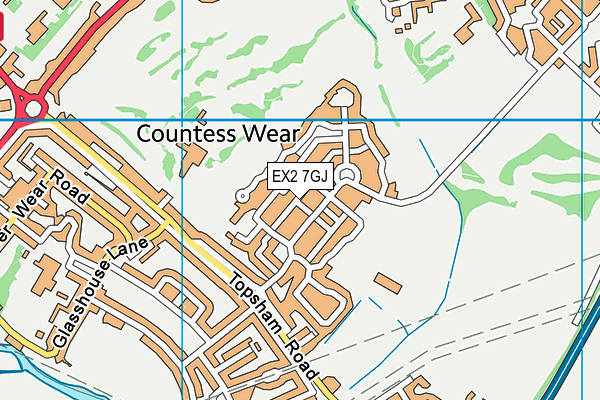 EX2 7GJ map - OS VectorMap District (Ordnance Survey)