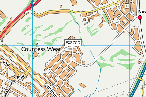 EX2 7GQ map - OS VectorMap District (Ordnance Survey)