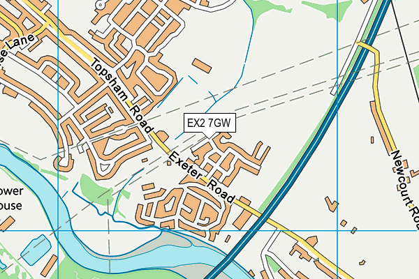 EX2 7GW map - OS VectorMap District (Ordnance Survey)