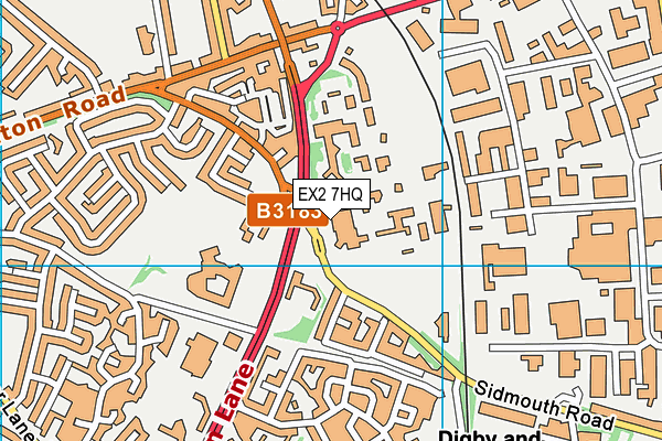 EX2 7HQ map - OS VectorMap District (Ordnance Survey)