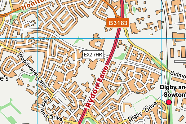 EX2 7HR map - OS VectorMap District (Ordnance Survey)