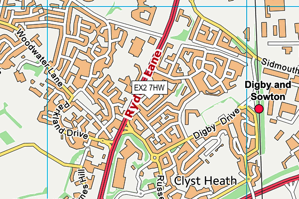 EX2 7HW map - OS VectorMap District (Ordnance Survey)