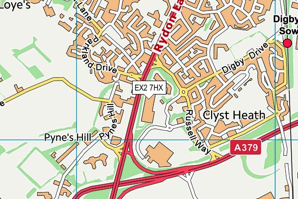 EX2 7HX map - OS VectorMap District (Ordnance Survey)