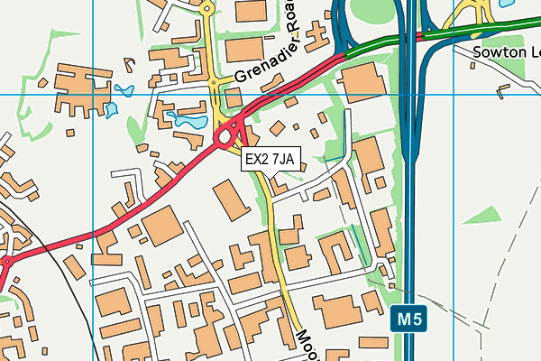 EX2 7JA map - OS VectorMap District (Ordnance Survey)