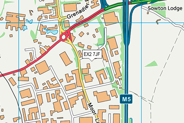EX2 7JF map - OS VectorMap District (Ordnance Survey)