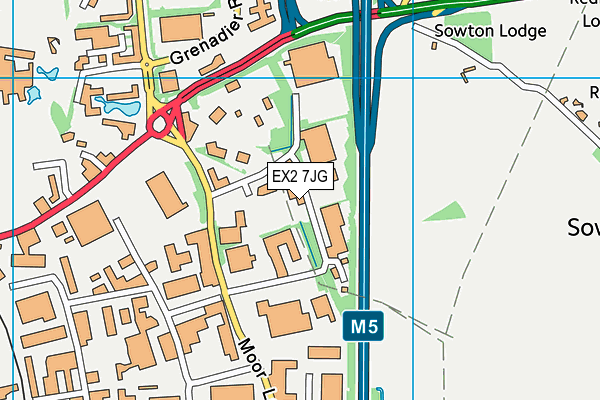 EX2 7JG map - OS VectorMap District (Ordnance Survey)