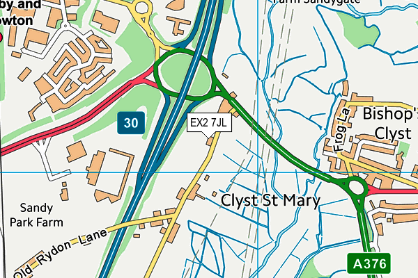 EX2 7JL map - OS VectorMap District (Ordnance Survey)