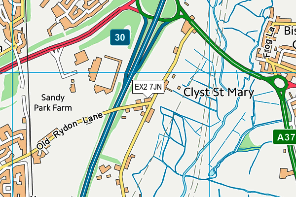 EX2 7JN map - OS VectorMap District (Ordnance Survey)