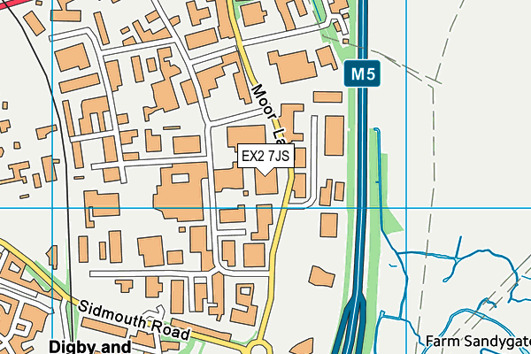 EX2 7JS map - OS VectorMap District (Ordnance Survey)