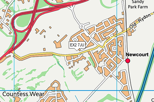 EX2 7JU map - OS VectorMap District (Ordnance Survey)