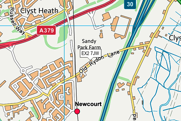 EX2 7JW map - OS VectorMap District (Ordnance Survey)