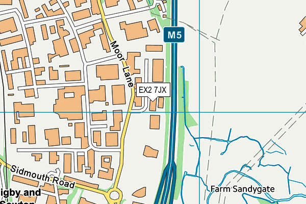 EX2 7JX map - OS VectorMap District (Ordnance Survey)