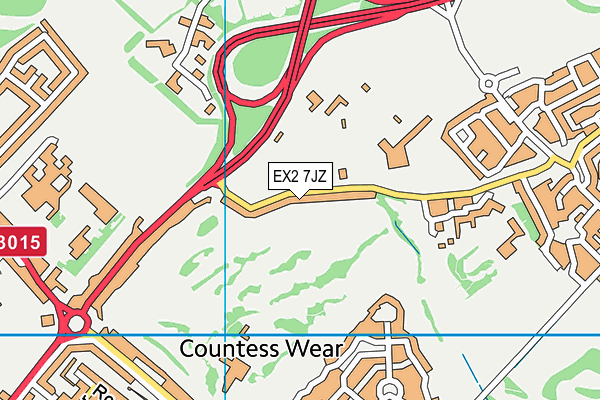 EX2 7JZ map - OS VectorMap District (Ordnance Survey)