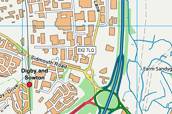 EX2 7LQ map - OS VectorMap District (Ordnance Survey)